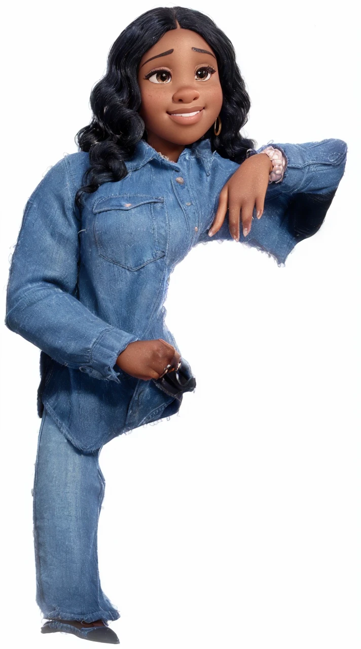 A cute black woman, detailed facial features, delicate small nose, beautiful eyes, lush lips, long eyelashes, soft skin, pixar style cartoon, cinematic lighting, warm color palette, detailed clothing, dynamic pose, peaceful garden background, magical atmosphere, (best quality,4k,8k,highres,masterpiece:1.2),ultra-detailed,(realistic,photorealistic,photo-realistic:1.37)