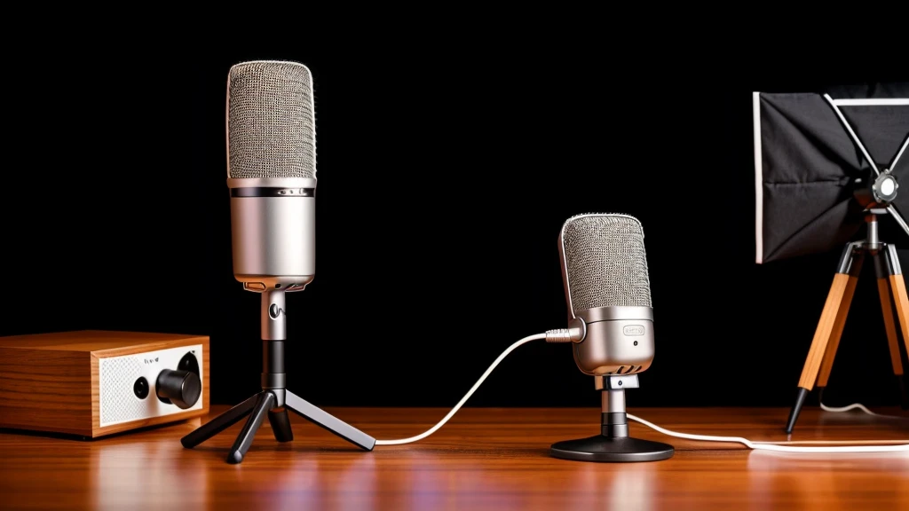 podcast microphone, sound box, are taking