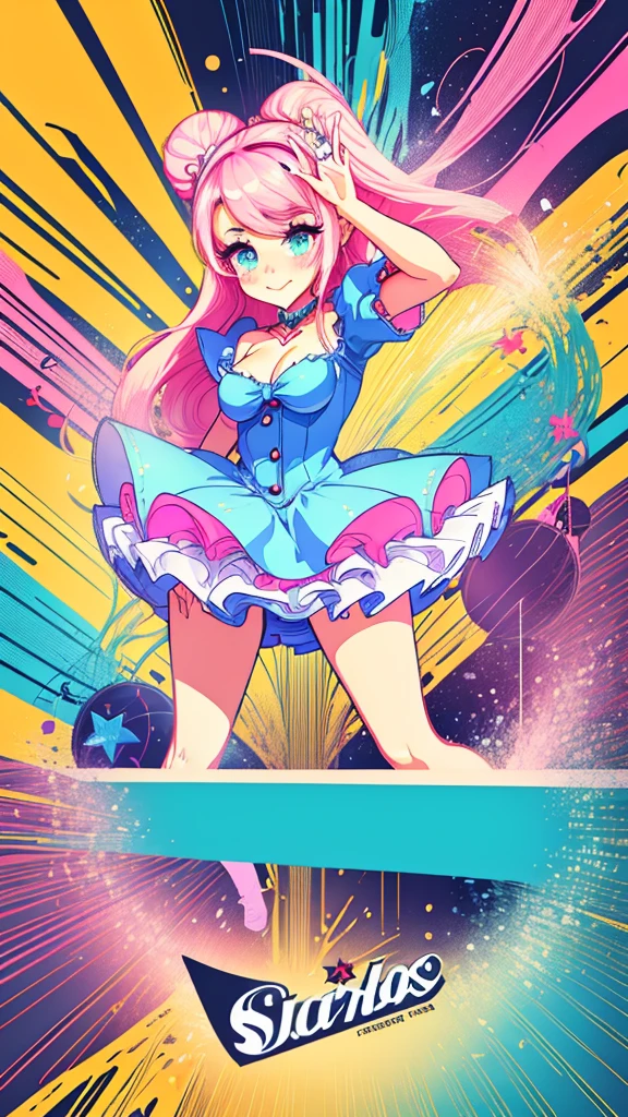 character-sheet,RETRO ART STYLE, NEON_POP ART STYLE, ART STYLE,kawaiitech, pastel colors, kawaii, cute colors