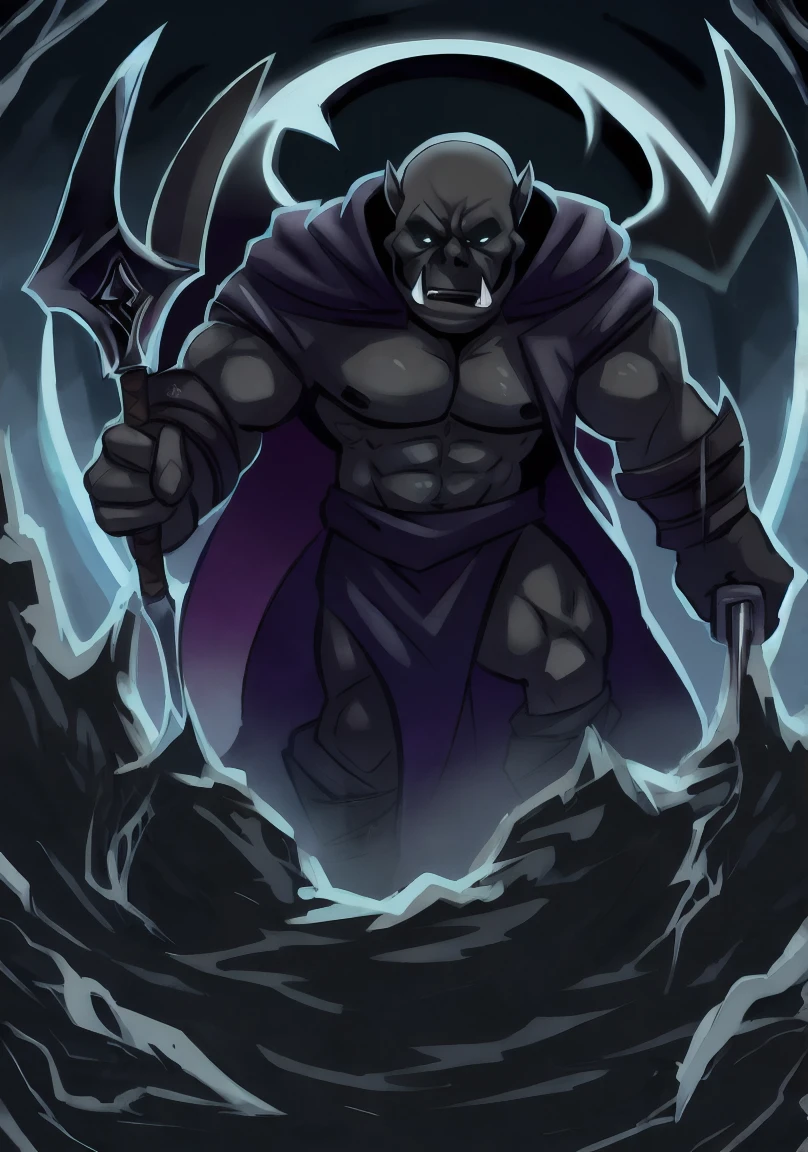 Black Fox Orc,Black mist,sickle,grim Reaper,Tarot(card)
