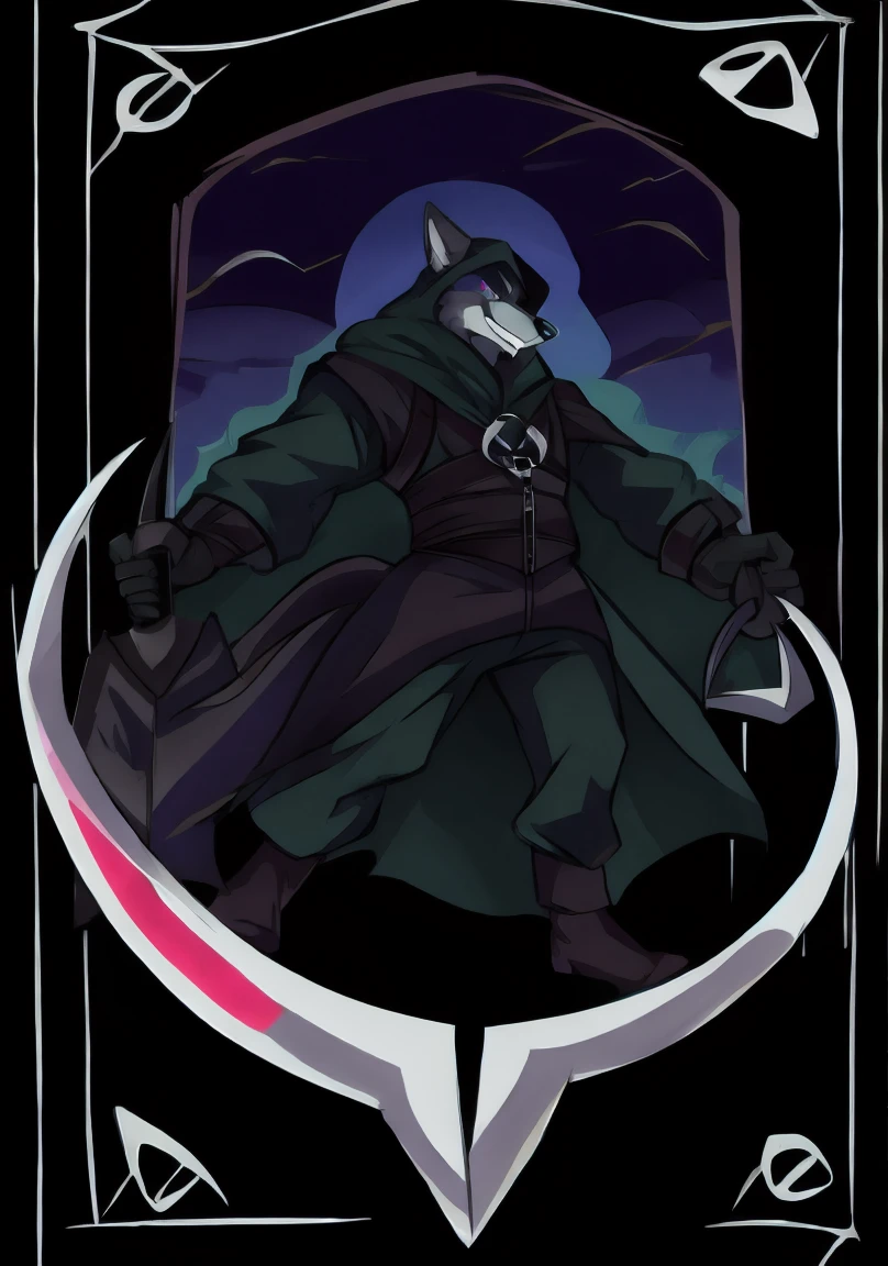 black Fox,Black mist,sickle,grim Reaper,Tarot(card)