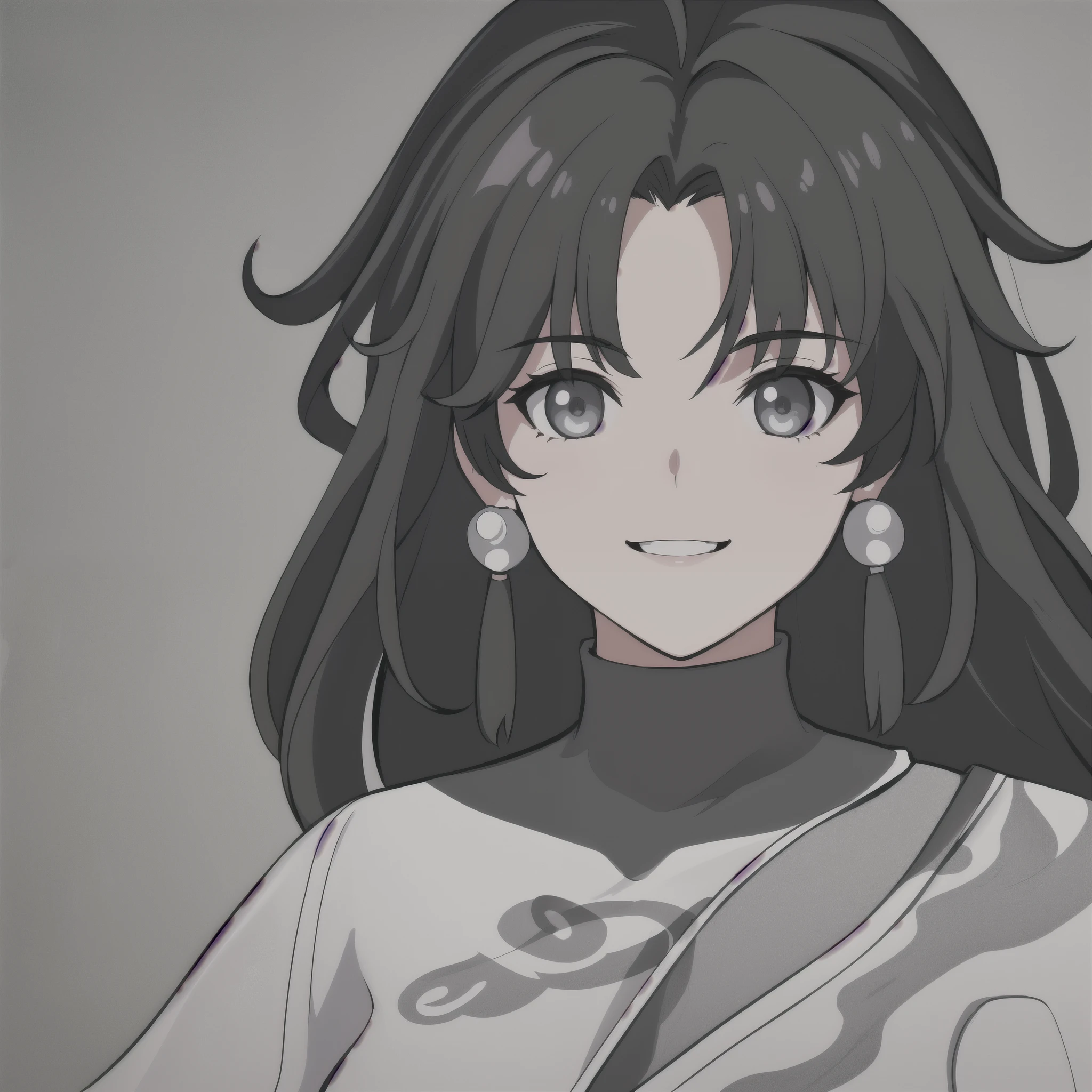 anime girl, smiling, black and white hair, jianxin, wuthering waves, jianxin wuthering waves, grey eyes, white clothes, 1girl, masterpiece, (beautiful and aesthetic:1. 5), thick black lineart, clean lineart, perfect lineart, variable lineart, thick lineart, clean anime outlines, intense line art, bold lineart, sharp lineart, heavy lineart, line art, best quality, high quality, high details, super detail, best quality, ultra-detailed, colourful, saturated colours, dynamic lighting, HD,