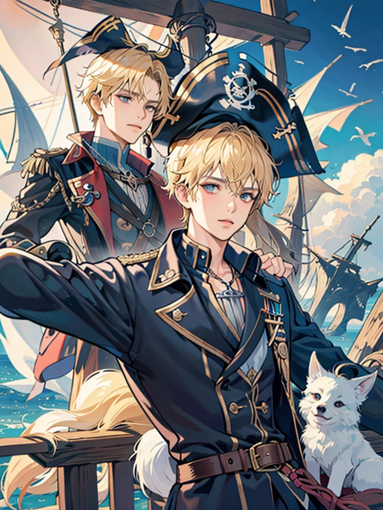 Alone,pirate,blond,juvenile,Gambit,On board,Voyage,Sea Central,storm,Little fox pet