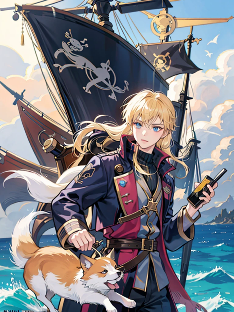 Alone，pirate，blond，juvenile，Gambit，On board，Voyage，Sea Central，storm，Little fox pet