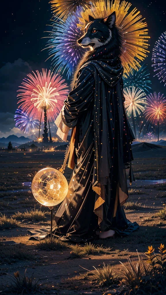 Landscape of sunflower field、firework、firework大会、Rainbow colorsのfireworkが打ちあがっている瞬間、夜nullとともに、Cyberpunk Mountain、サイバーパンクなひまわり景色で壮大なfirework、future都市、Highest quality、masterpiece, (Diffuse reflection of light:1.2), When the fantastic rainbow turns into shadow, bathed in a mystical atmosphere.The animals are watching too、 dance, Cast magic spells. evoke a sense of wonder and awe. A fusion of natural grandeur and magic, Weaving dreams into reality. Behold, null, And the unknown, Fleeting、And an eternal moment, 16K, Ultra-high resolution.Realistic, Ultra-high resolution, to be born,future、Rainbow colorsに光り輝く、Rainbow colors、The world 30 years from now。