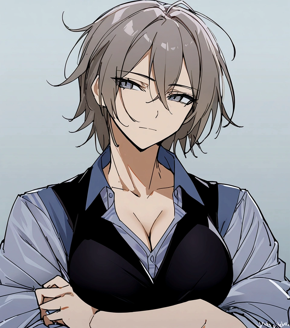 1 person、woman、sexy、cool、Very large breasts、shirt、Best、Expressionless