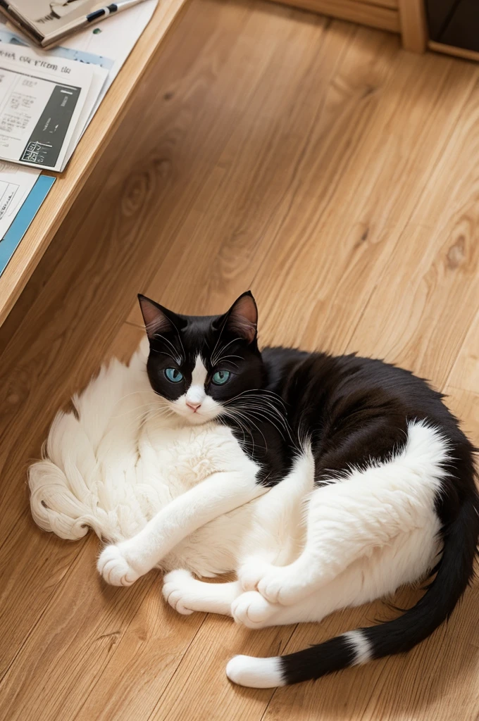 Winking cat、Delicate illustrationagical Cat