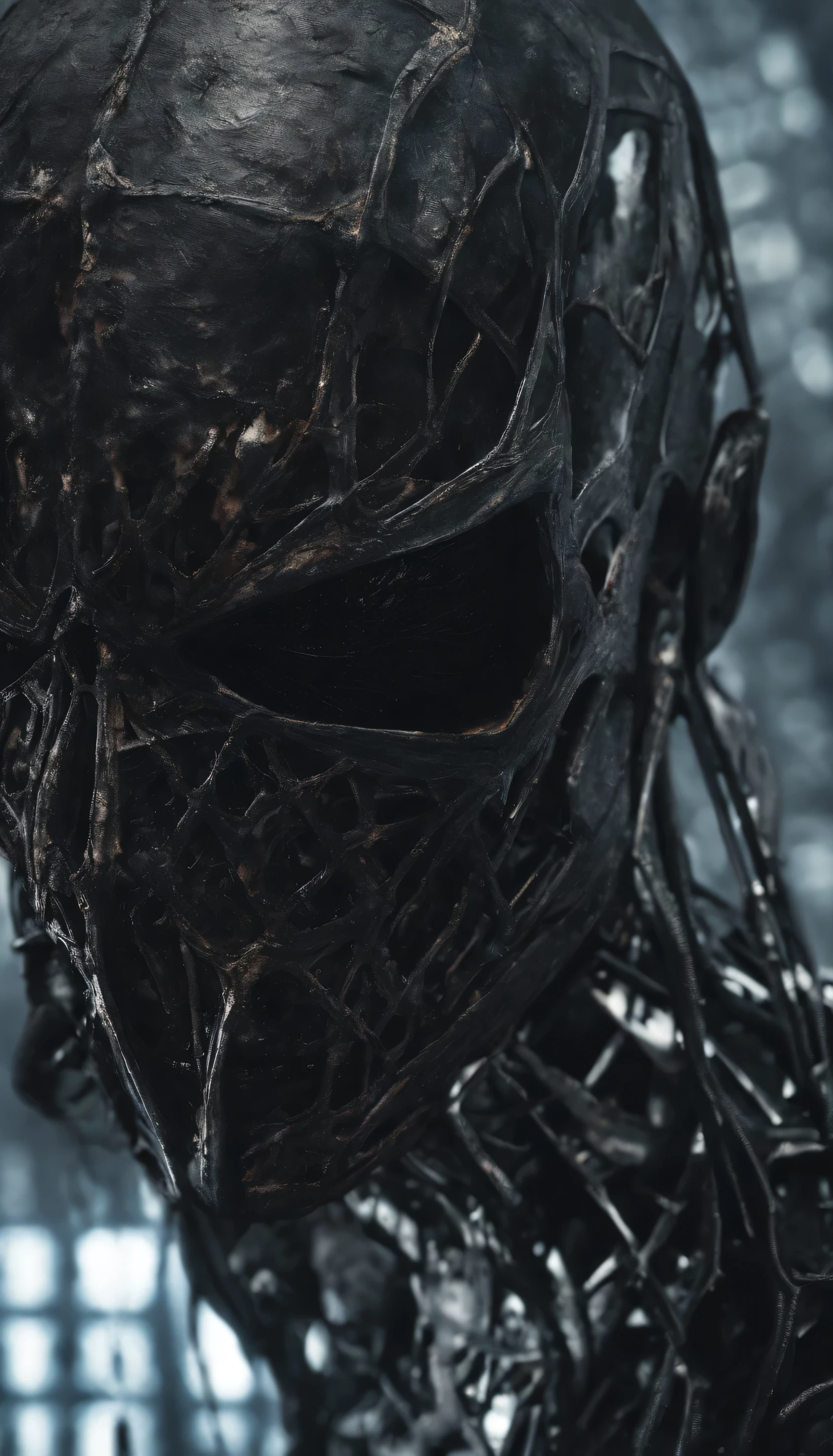 Spiderman as a zombie,more detailed in zombie , make it cinematic view , vivid color theme (top-quality、8K、32K、masterpiece、nffsw:1.3)、(The ultra -The high-definition)、(Photorealsitic:1.4)、Raw photography,Perfect eyes,Charming perfect figure,actionpose:1.2,Detailed cyberpunk fashion、World of Cyberpunk,depth of fields,blurry backround,、