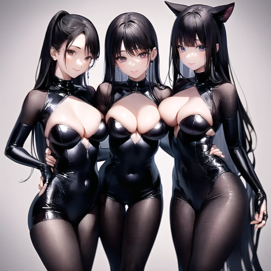 Two women in black catsuits posing for a photo, WLOP and Sakimi-chan, extremely detailed art gelm, wlop and art gelm, range murata and art gelm, style art gelm, art gelm style, art gelm and genzoman, ig model | art gelm, ruan jia and art gelm, 2 girls