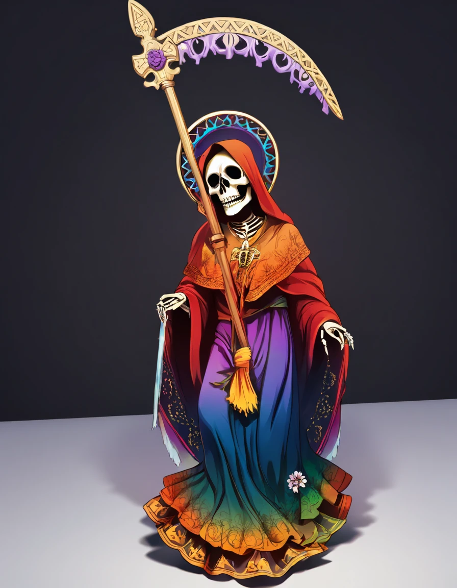 Santa Muerte gradient colors background