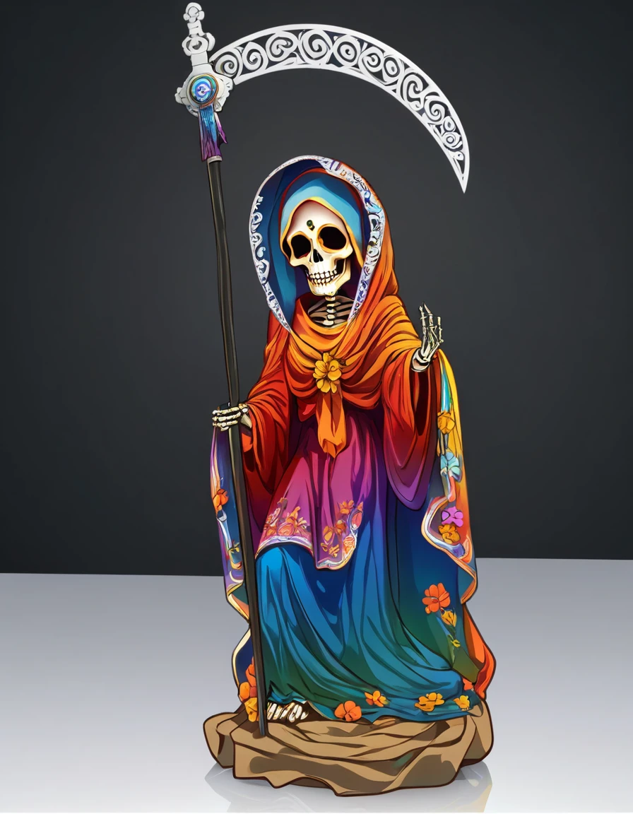 Santa Muerte gradient colors background