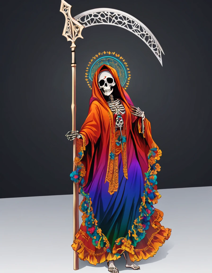 Santa Muerte gradient colors background