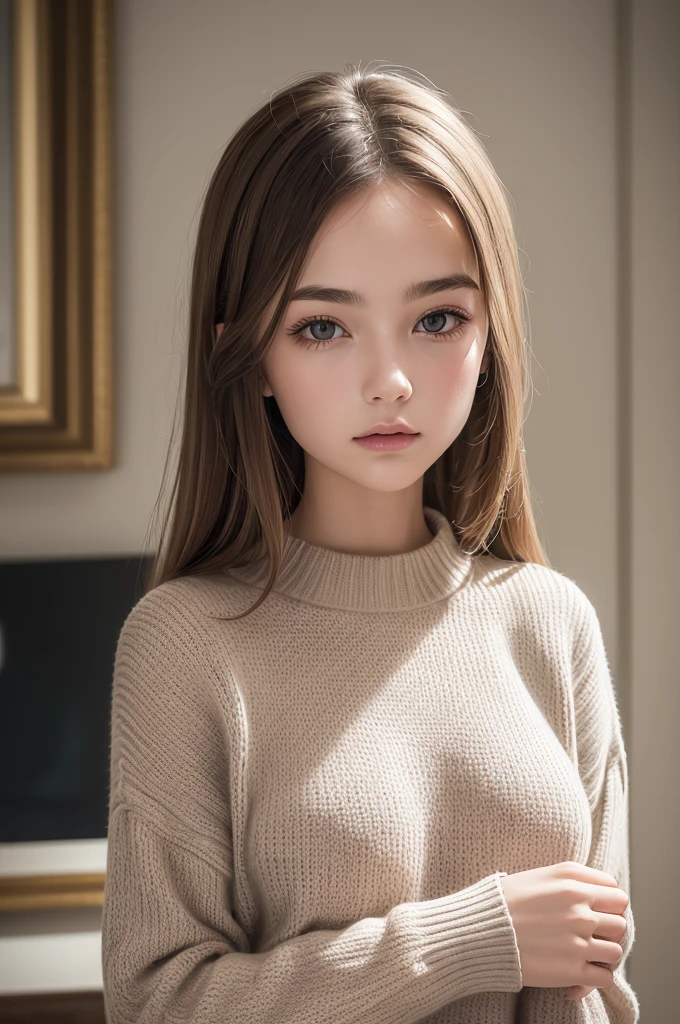 ((best qualityer)), ((work of art)), (detailded), 1 girl, ombro to ombro sweater,