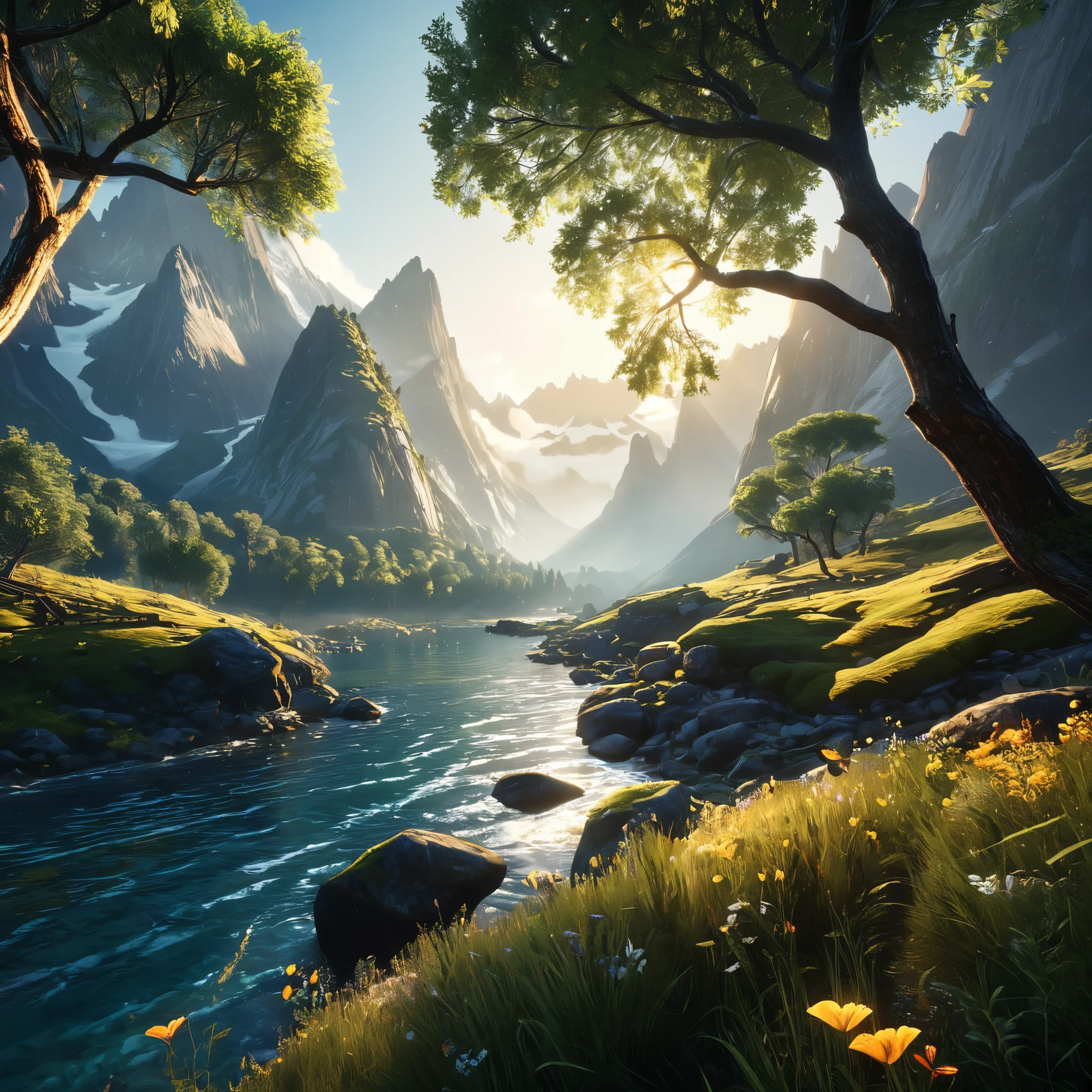 butterfly art by Max Rive and Ryan Dyar, octane render, Unreal engine 5, kodak style