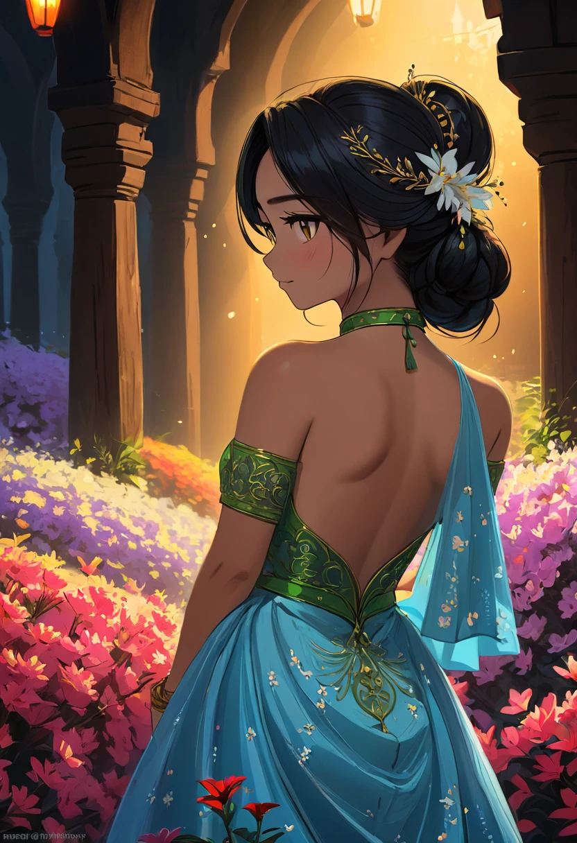 Myanmar girl  big ass Myanmar dress Flower drawing very detail, soft lighting glow effect, cinematic look, beautiful hair
