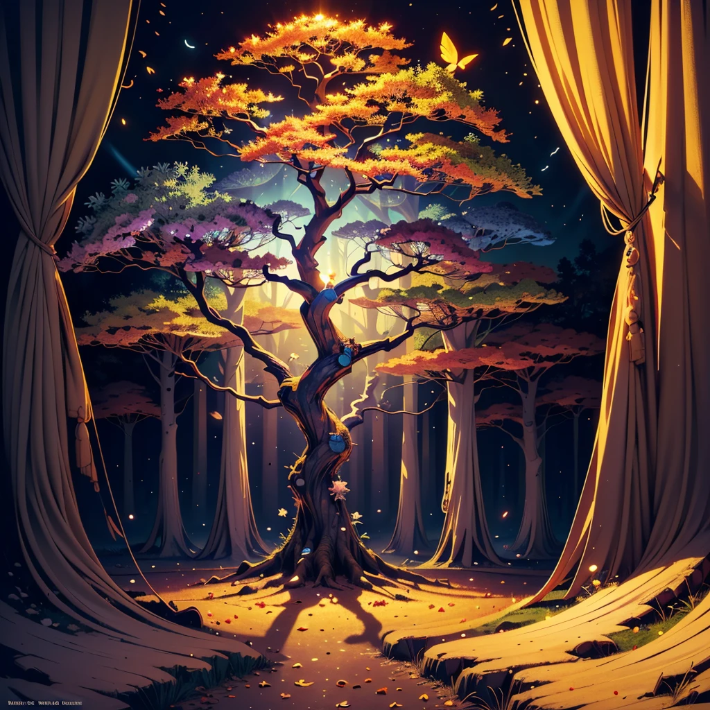 circular tree,four seasons,spring,summer,autumn,winter,leaves,roots,branches,trunk,ornate border,decorative,digital illustration,artwork,movement,time,swirling background,dark background,vibrant colors,natural,life cycle,growth,change,nature,life,peace,harmony,spirituality,symbolism,digital art,illustration,painting,graphic design,art,design,digital media,online art,visual art,fine art,fantasy