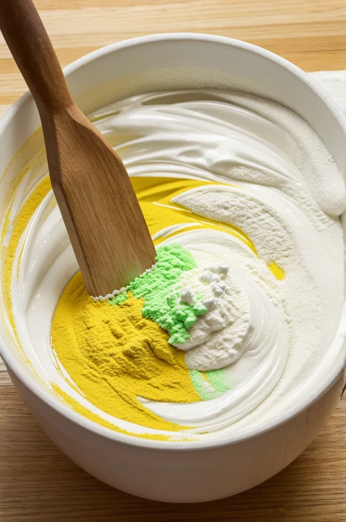 Image of adding colour in the mixture of cornstarch, glycerin, vinegar and water