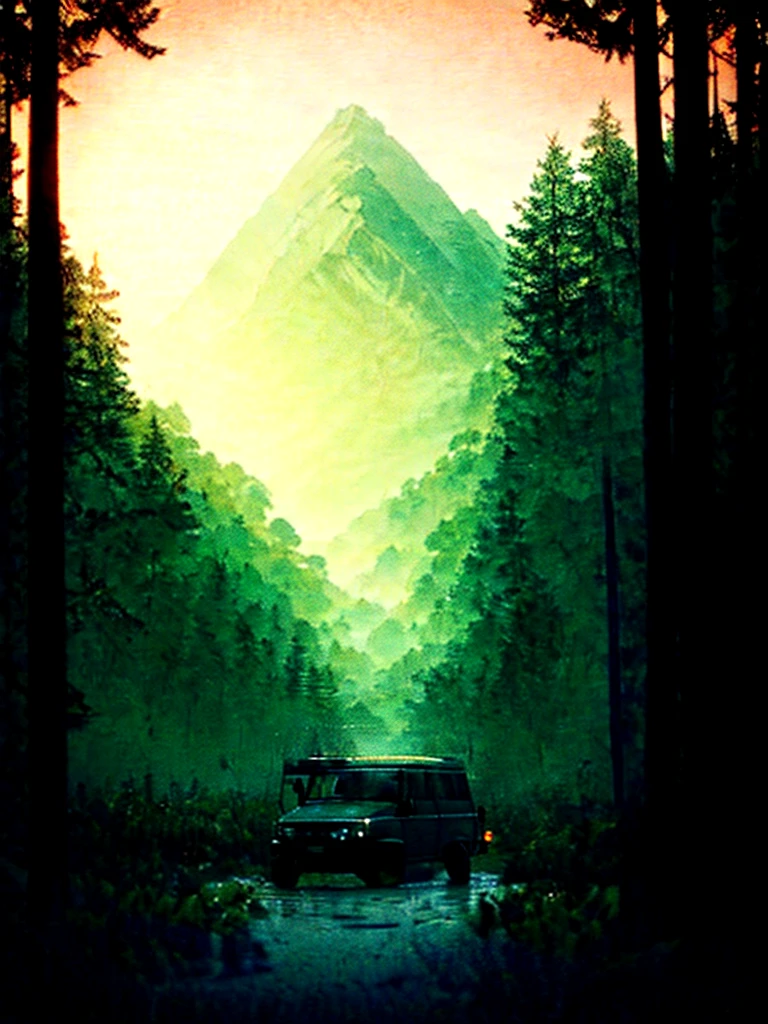 A rugged orange 4x4 vehicle drives through a muddy, rocky path in a lush, green jungle. Rain is falling, and the vehicle is covered in mud. The image is framed by tall trees and mountains in the distance. Write without spelling mistake, The text "ONE LIFE LIVE IT" is superimposed on the image.The mood is adventurous and exciting. The style is realistic and cinematic, with a focus on the vehicle and the natural beauty of the surroundings. The image is shot from a low angle, emphasizing the size and power of the vehicle. The lighting is soft and natural, with a focus on the rain and the lush greenery. The colors are vibrant and saturated, with a focus on the orange of the vehicle and the green of the jungle. The image is rendered in high detail, with a focus on the texture of the mud and the leaves. The background is blurred, drawing the viewer's attention to the vehicle and the path ahead.