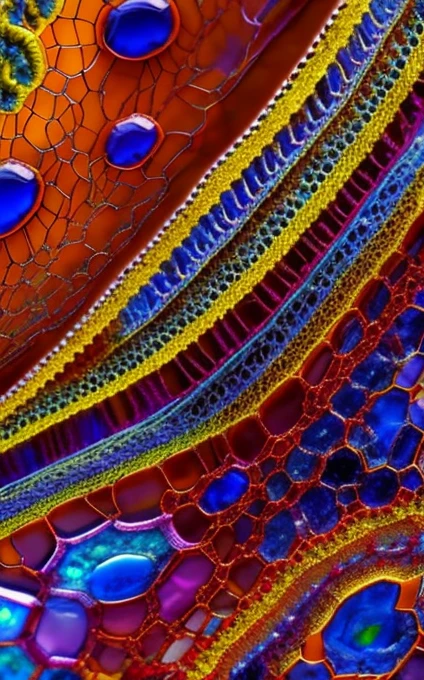 an intricate neural system made of agate and opal is shaping the figure of the Magus of Power himself, he is displaying his art with his tools, male, intelligence of transparency,dominant yellow, purple, gray and indigo rayed violet color tonality, fractal, brilliant colours, masterpiece, highly detailed, 4k resolution, 3d modelling, digital art