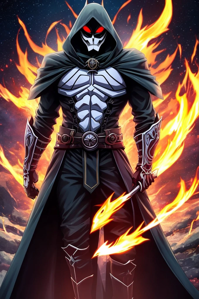 clock,power,アニメ,Anonymous,chart,trading time Personagem de アニメ com uma coroa na cabeça e um moletom com capuz, king of time reaper, skeleton king, Badass anime 8k, melhor papel de parede de アニメ 4k konachan, arcanjos Metatron🔥 😈😇⚡ hd 4k 5k 6k 7k 8k 500fps ultra graphics