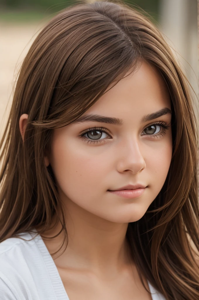 CREATE A PORTRAIT PROFILE PHOTO OF A GIRL WITH BROWN HAIR, LIGHT BROWN EYES, BEAUTIFUL ULTRA REALISM PHOTO TAKEN WITH A PROFESSIONAL CAMERA