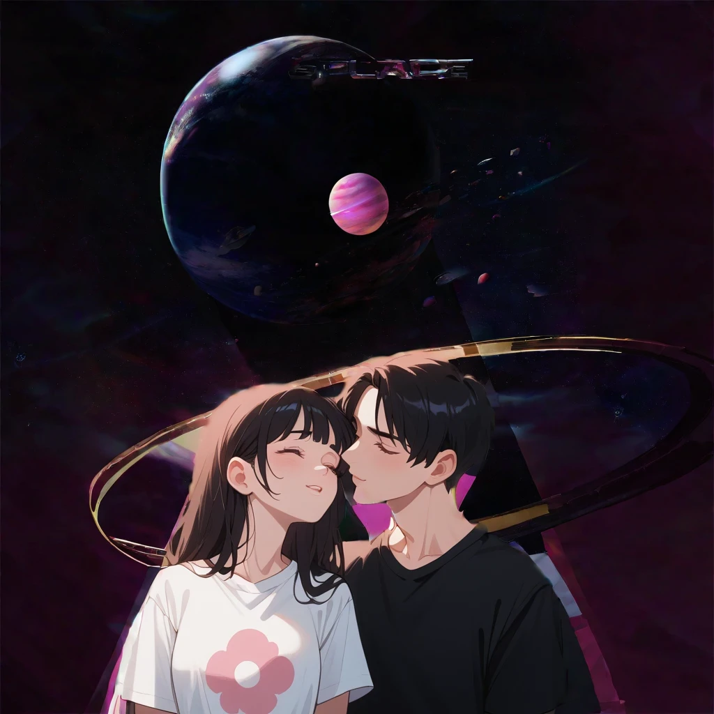 большая розовая planet, space, pink, pink glow, pink свет сзади, planet, pink bright glow, (((яркий pink свет)))