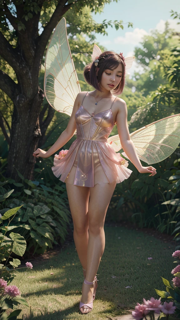 a young asian girl, wearing pink golden transparent dress, full body, ribbon on hair, stunning 3d render of a fairy, pixie character, portrait of a fairy, beautiful fairy, portrait of fairy, magical fairy background, beeple and jeremiah ketner, space flower fairy, cute 3 d render, faerie, adorable digital painting, beautiful render of a fairytale, penis penetration on vagina, sit femininely 