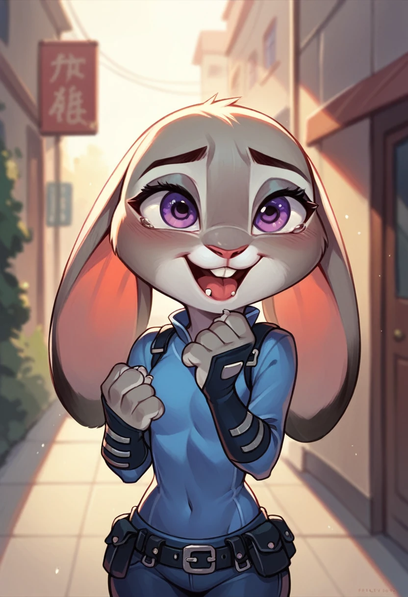 Judy Hopps begging for on the street
