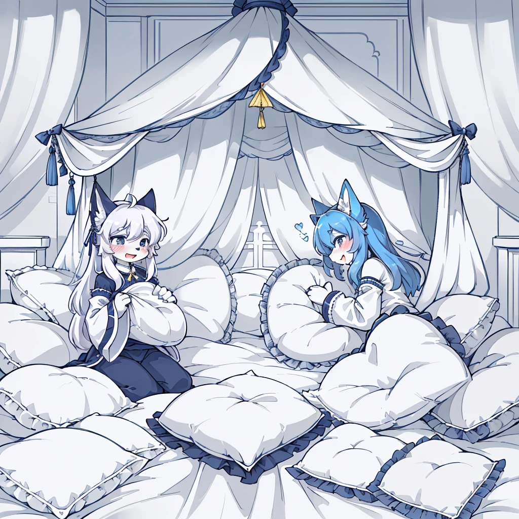 (masterpiece,best quality),my own, The Beast, , (适合任何Pillow背景的光影)), 穿着pajamas可爱女孩在Pillow上摆姿势 ,pajamas,Nature,, (blush),a smile,Pillow头,(很多Pillow),Soft cushion,(canopy bed),Soft pillow quotation,(Pillow损坏),很多Pillow,(Crotch rubbing),((Pillow驼峰)),(Pillow),(A tail),,(粉色Pillow),(Love around the protagonist),Steam,(Pillow头),(),(豪华Pillow),(Pillow),(palace),(Palace bedroom),(Pillow),柔软的Pillow,,(Classical European style bedroom ),(excited,shy person,Lack of expressiveness,),,,,best quality, masterpiece, ((Maximum resolution)), artwork, ,,,(Interior of the palace),(In the bedroom at night),(Deluxe Rococo Canopy King Bed),On a big and spacious bed,(the 女孩 is lying on the bed),Before bedtime,,,Luxurious curtains with ornate ruffles and ribbons surround the bed,((((There are many pillows piled on the bed)))),Detail of Quilt,Detailed bed sheets,Ruffled Bed Skirt,Deep Bed,Background with depth,pajamas , ((((大量的Pillow)))),详细的软Pillow,,(女孩正躺在许多柔软的Pillow上,周围有许多Pillow),(Pillow上有液体),Sweat,saliva,Splashing urine,Pillow上和床上有水迹,快乐的女孩们穿着pajamas和Pillow打架 。Many small feathers fluttering、Long sleeve, 带褶边和缎带的长裙pajamas、In a huge, 宽大的canopy bed、Soft pink sheets and quilt、色彩鲜艳的柔软Pillow、很多带褶边的Pillow和带褶边的床裙、Soft toned bed、Ruffled curtains around the bed.。Delicate face。Background with depth,FORTUNES,fox girl