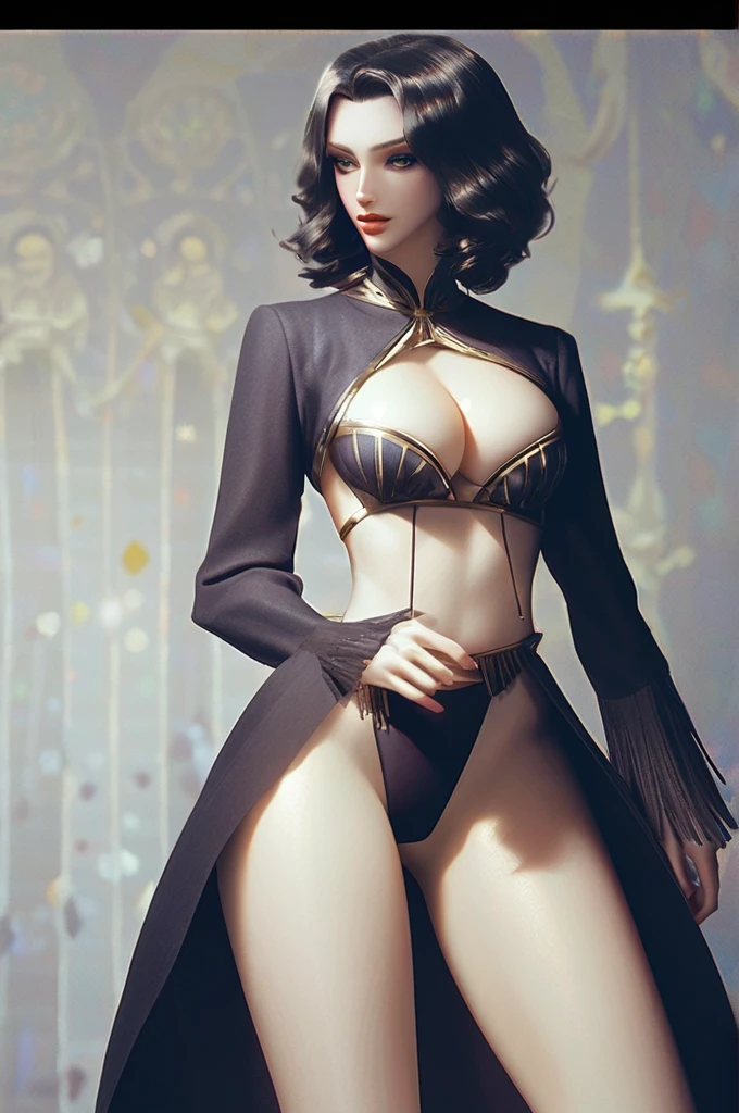 ((Лучшее качество)), ((шедевр)), (подробный), Nico Robin in a thong with bare breasts