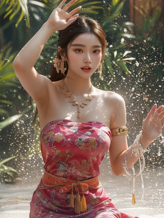 ผู้หญิงlong hairชาวเอเชียตะวันออกเฉียงใต้ที่มีใบหน้ากลม, Chest measurement 38 inches., Warm light, morning sun, long hair,black eyes,abdominal muscles, The body is beautiful and strong., thick hips, rounded chest, (digital painting, HDR, high contrast), 3d, 8K, 45,000,000 pixcls,Asian girl, Gorgeous Chinese model, Japanese model, beautiful asian woman, Japanese goddess, Very beautiful girl., beautiful young woman, very beautiful woman, Attractive and beautiful, sexy girl, Asian girl, beautiful female model, jaw-dropping beauty, Attractive, sexy, seductive face and body,