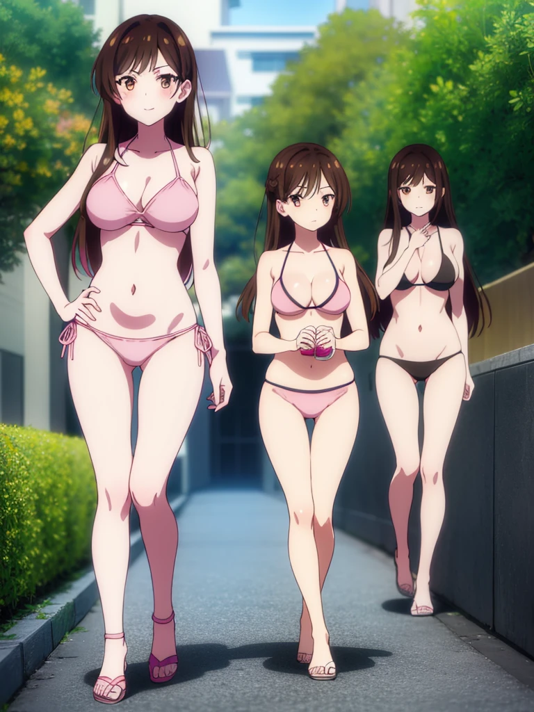 mizuharachizuru, chizuru ichinose, long hair, bangs, brown hair, (brown eyes:1.5), ((smile)), large breasts, 5girls,
BREAK navel, cleavage, collarbone, swimsuit, bikini, side-tie bikini bottom, ((pink bikini:1.5)),
BREAK outdoors, beach,
BREAK looking at viewer,
BREAK (masterpiece:1.2), best quality, high resolution, unity 8k wallpaper, (illustration:0.8), (beautiful detailed eyes:1.6), extremely detailed face, perfect lighting, extremely detailed CG, (perfect hands, perfect anatomy), full body, sexy body, seductive appearance and posture, best quality, high quality, Very detailed anime screencap, {{{{squeeze, multiple girls, Thousands of sisters, Millions of sisters,Billions of sisters, clone, clone, Matching clothing, Match hairstyle}}}}, full body
