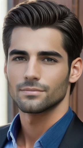 Spanish men focus on face image with color.