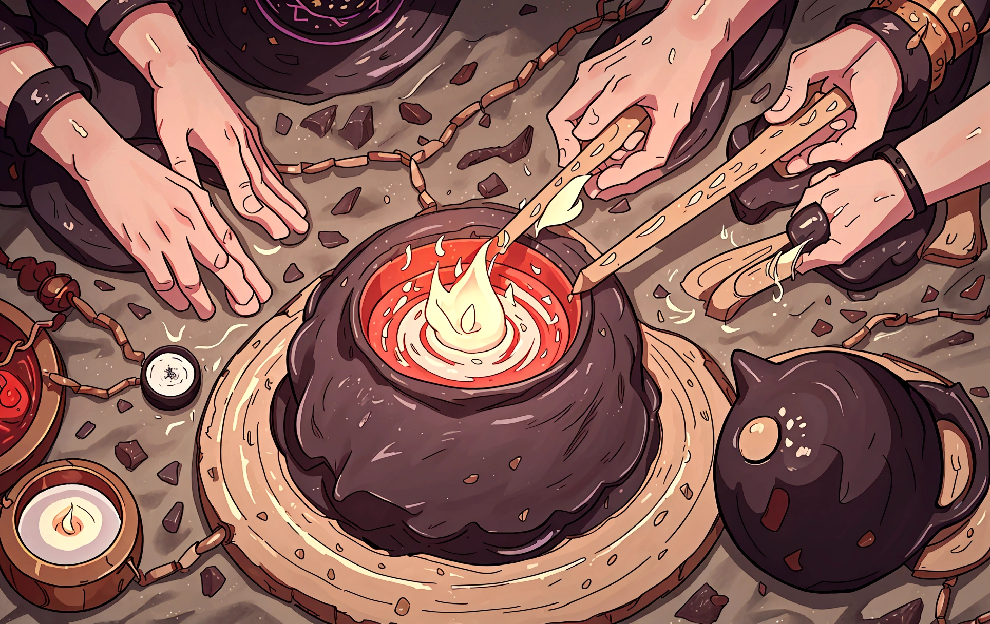 the witch's spell、Kettle、Ancient rituals