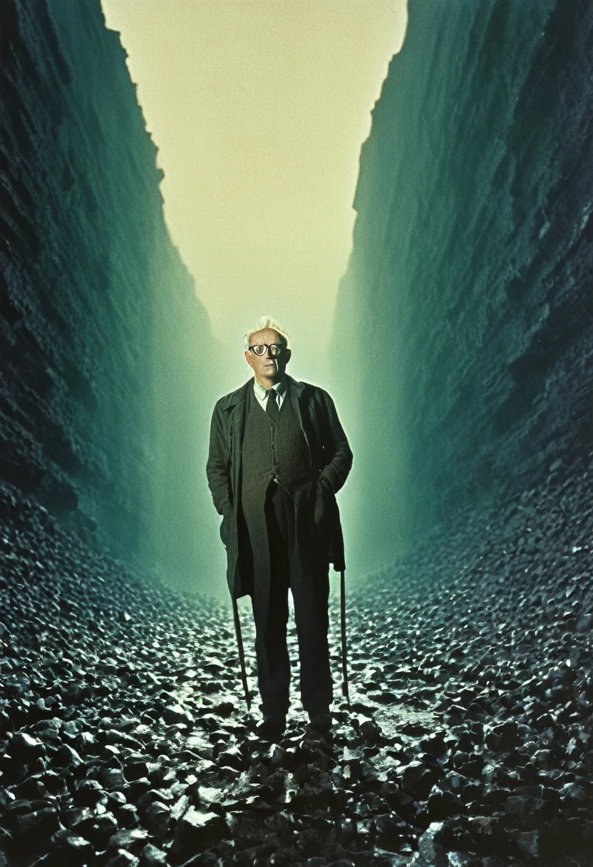 Wearing Glasses, full body, by Norman Ackroyd, dramatic composition, cinematic dynamic action scene, vibrant colors, cinematic lighting, dramatic lighting, best quality, masterpiece, very aesthetic, perfect composition, intricate details, ultra-detailed