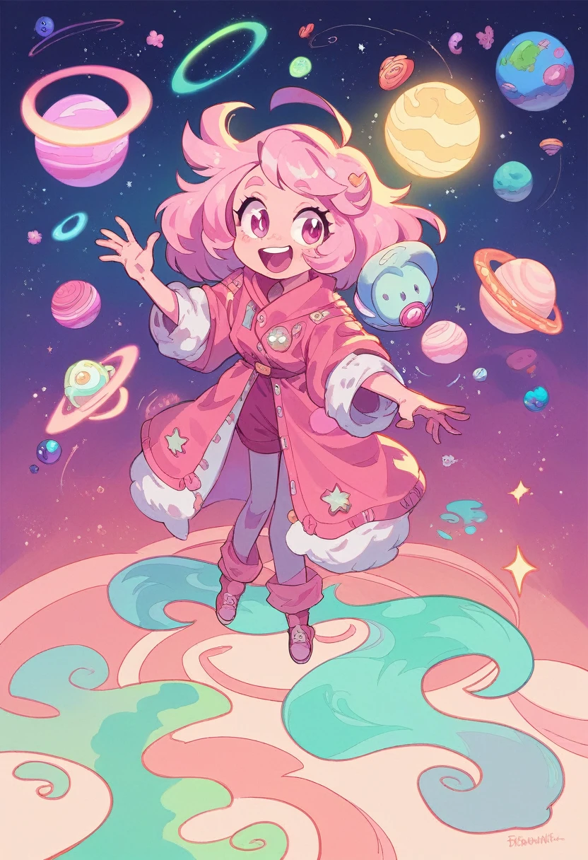 большая Pink Planet, Big planet, Pink Planet, space, vibrant glow, bright light, bright planet glows