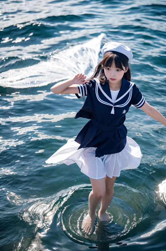 Sailor suit floating on water