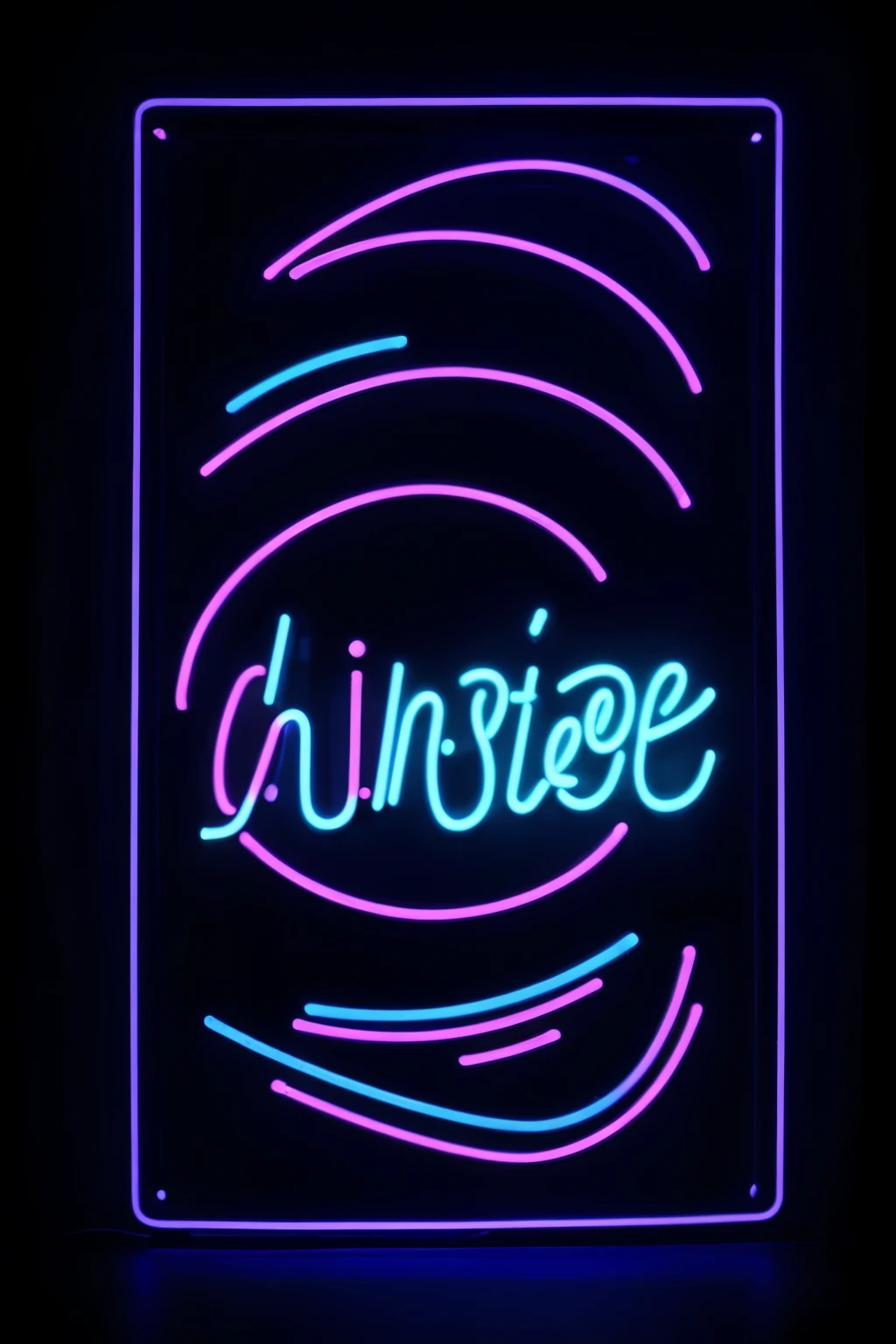 Make a neon light sign board design of Mr. Style