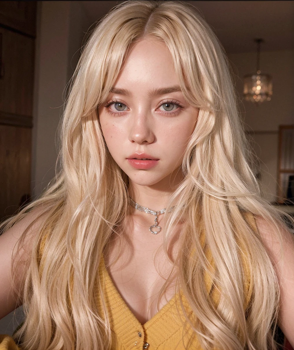 blonde woman with long hair and piercings posing for a photo, with white long hair, with long white hair, perfect white haired girl, ava max, tifa lockhart with white hair, pale porcelain white skin, anime girl in real life, with white hair, extremely light blonde hair, very light blonde hair, with long blonde hair, her hair is white, she is not from Asia