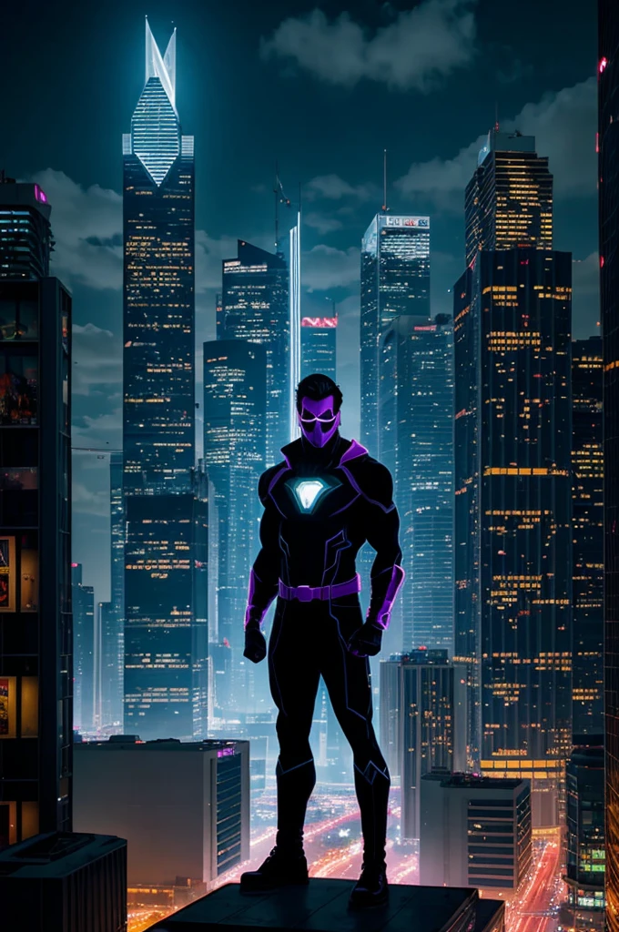In the bustling city of Nova Central, where the skyscrapers touched the clouds and the neon lights illuminated the night, There lived a superhero known as “Sombra”. During the day, It was Emilio Vargas, a modest librarian. But when night fell, turned into Shadow, protector of the city and master of stealth.