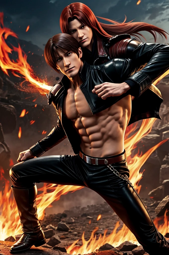 Iori Yagami de the king of fighters contra scorpion de mortal Kombat