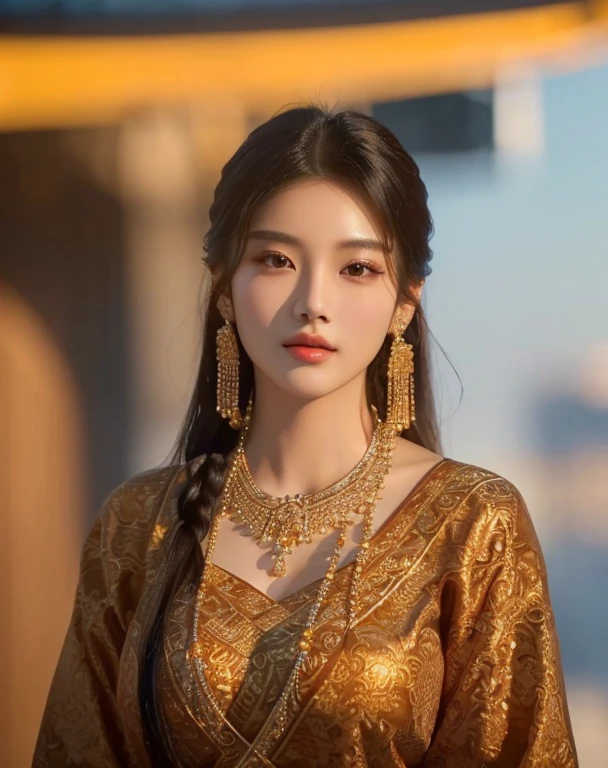 (ผู้หญิงlong hairชาวเอเชียตะวันออกเฉียงใต้ที่มีใบหน้ากลม วัดรอบหน้าอก 38 นิ้ว,)) Warm light, morning sun,  long hair,black eyes,abdominal muscles, The body is beautiful and strong., thick hips, rounded chest, (digital painting, HDR, high contrast), 3d, 8K, 45,000,000 pixcls,Asian girl, Gorgeous Chinese model, Japanese model, beautiful asian woman, Japanese goddess, Very beautiful girl., beautiful young woman, very beautiful woman, Attractive and beautiful, sexy girl, Asian girl, beautiful female model, jaw-dropping beauty, Attractive, sexy, seductive face and body