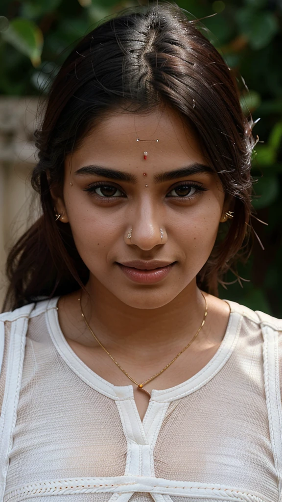 Hot sexy 23 year old indian instagram model girl, looking straight into eyes, wearing indian cricket jersey, photoshoot, (intricate detailing of face eyes nose mouth full lips & body parts), textured skin, smile:0.6, eyes symmetry, face symmetry, 256K, HDR, hyper realistic, intricate detailing, yotta-pixel image,