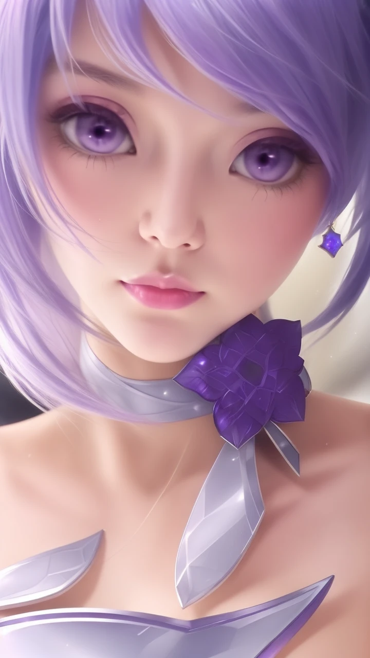 a close up of a woman with purple hair and a sword, portrait knights of zodiac girl, knights of zodiac girl, extremely detailed artgerm, beautiful celestial mage, realistic