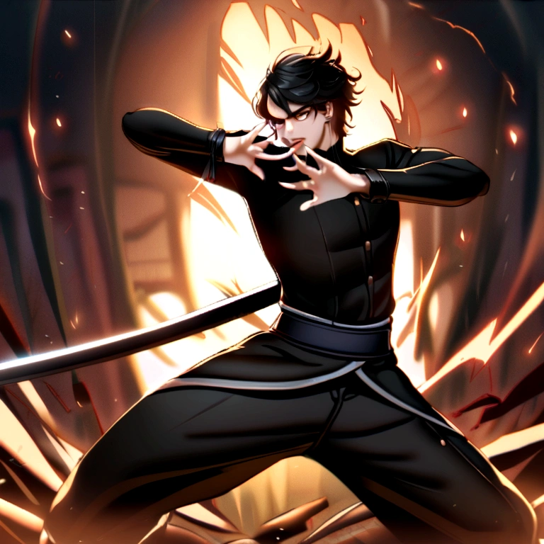 Sumurai in attack pose , maos perfeitas , Perfect Katana , 