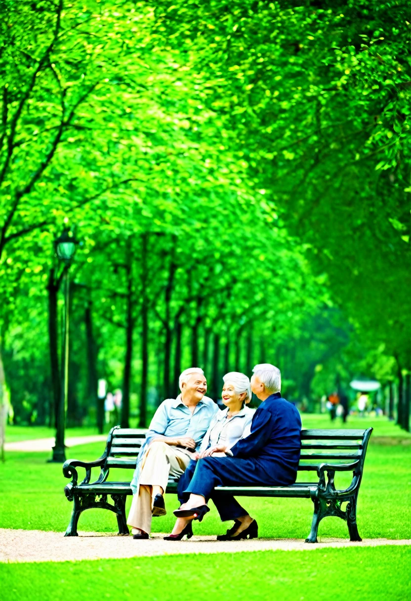 Elderly couple in a park