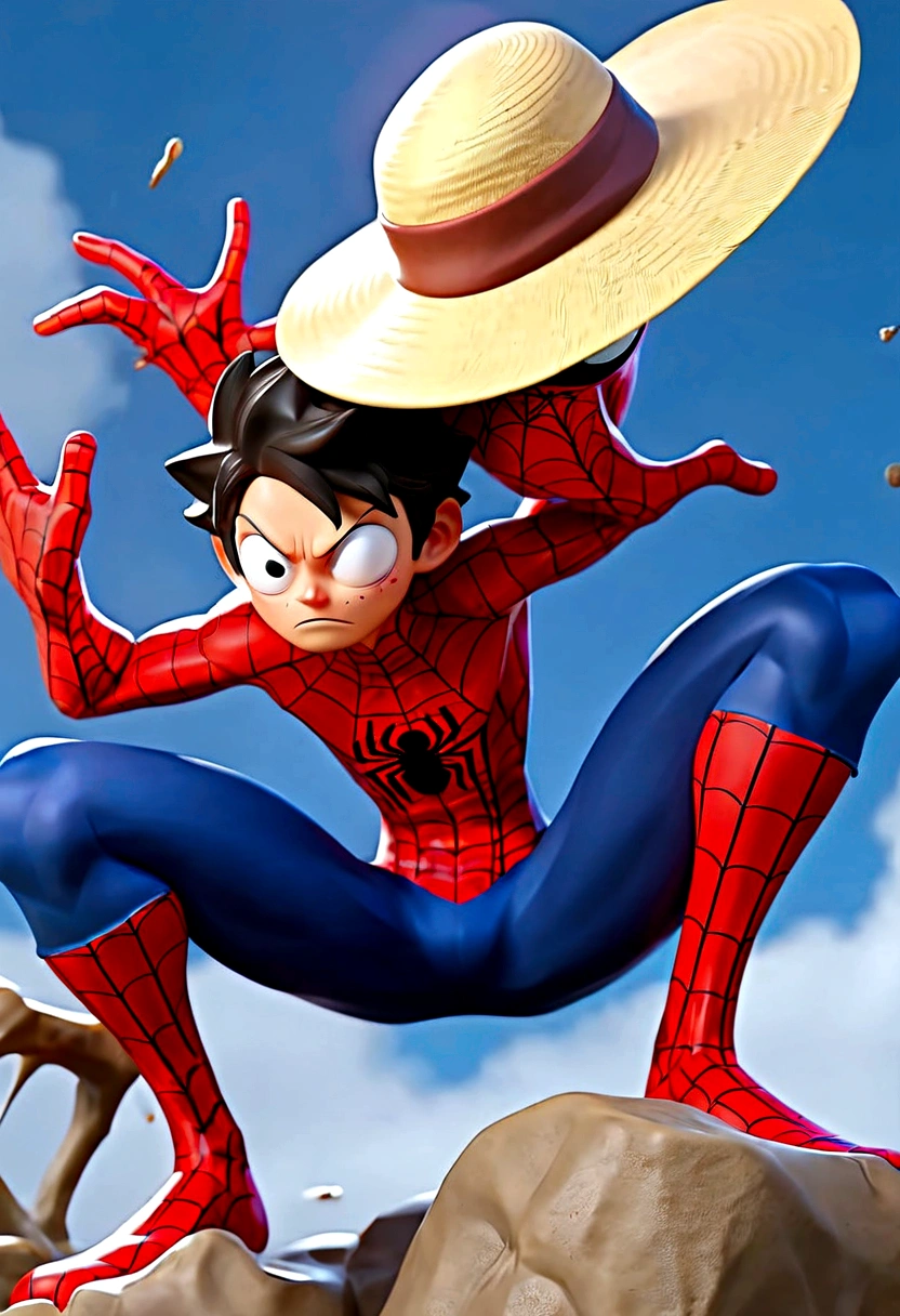 Luffy vs spiderman fight
