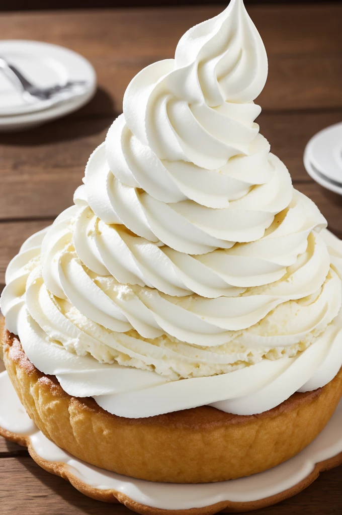 Crie um bolo com chantilly branco