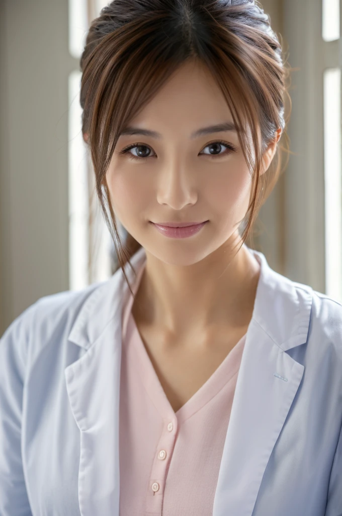 ((Highest quality)), ((masterpiece)), (detailed),Perfect Face,Japanese,Female doctor,White,Mature Woman
