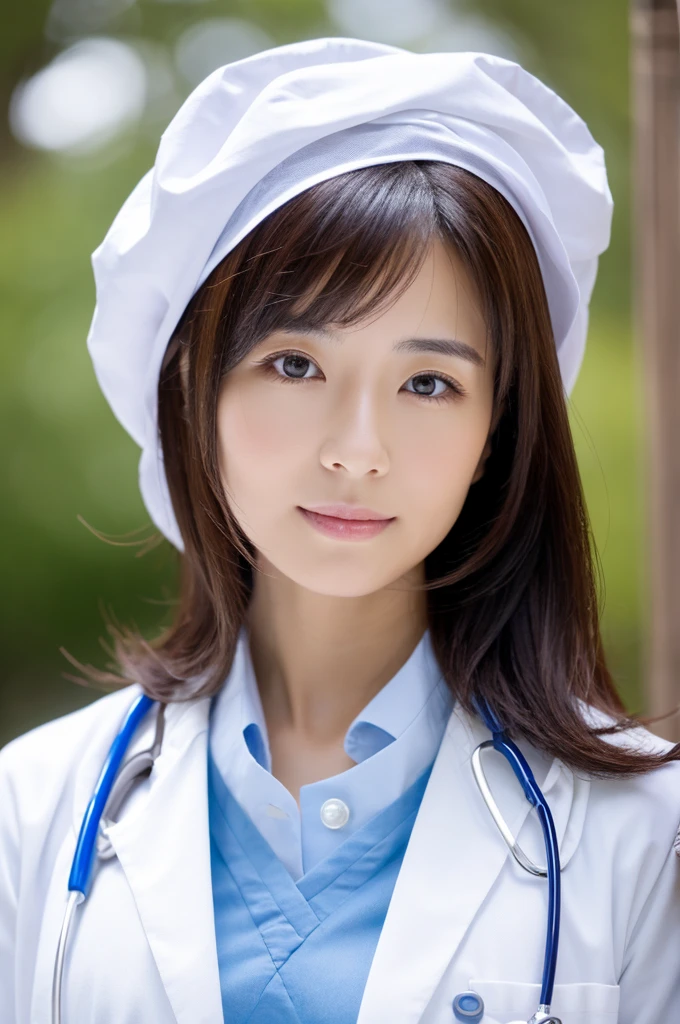 ((Highest quality)), ((masterpiece)), (detailed),Perfect Face,Japanese,Female doctor,White,Mature Woman